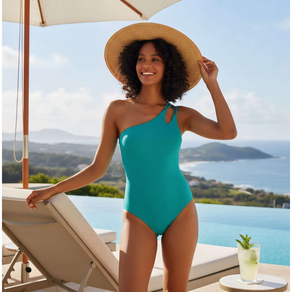 La Blanca One piece Swimsuit Bathing Suit 16 Emerald Forest Green Tummy Control